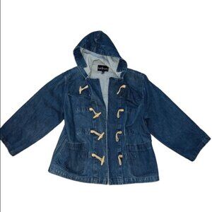 Vintage Ralph Lauren Hooded Denim Jacket Toggle Closure
